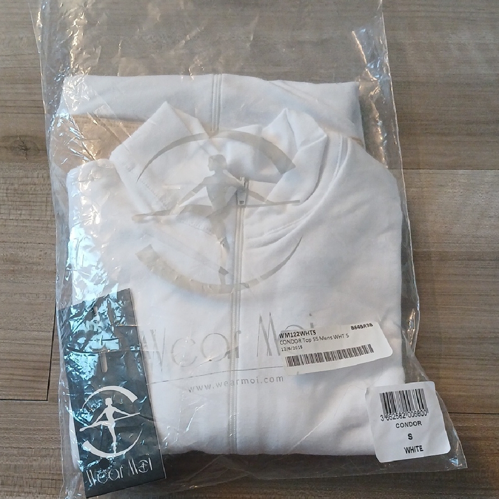 Wear Moi Condor Men's Small White Dance Leotard With Built In Dance Belt